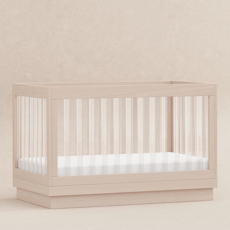 Load image into Gallery viewer, Babyletto Harlow Acrylic 3-in-1 Convertible Crib with Toddler Bed Conversion Kit
