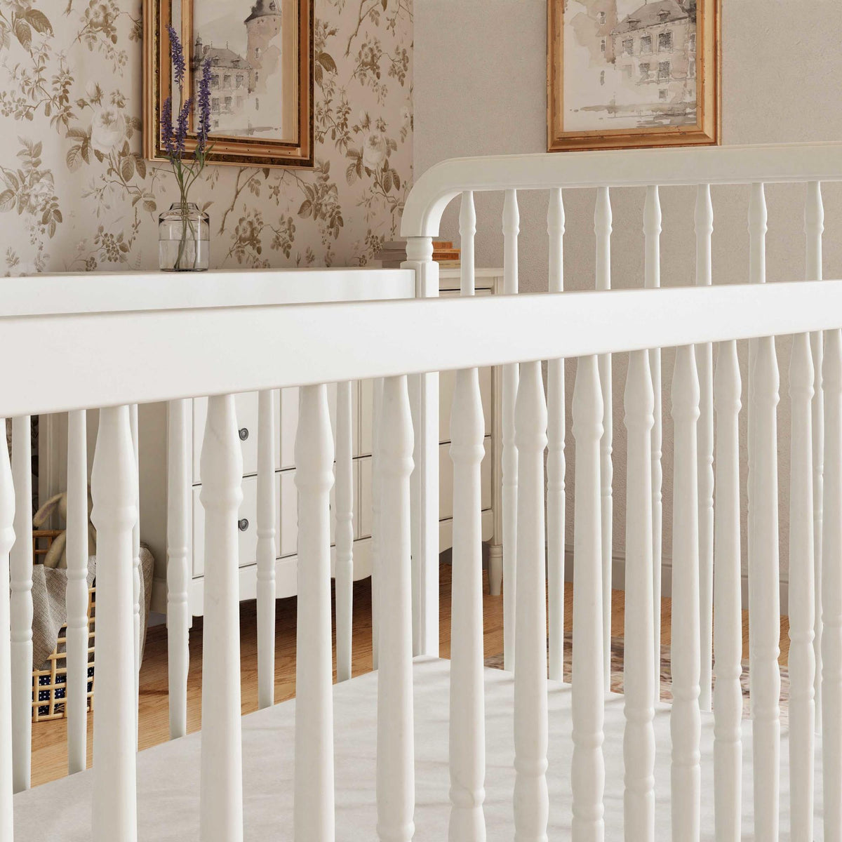 Namesake Liberty 3-in-1 Convertible Spindle Crib with Toddler Bed Conversion Kit