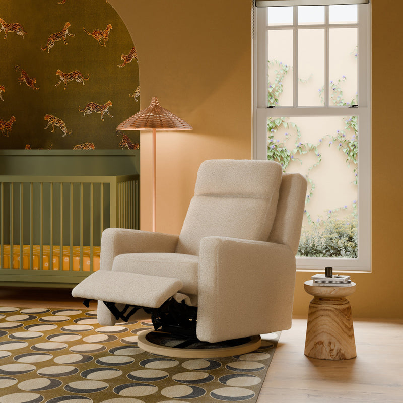 Load image into Gallery viewer, Babyletto Sigi Pro Power Recliner &amp; Swivel Glider with Power Adjustable Headrest and Lumbar Support

