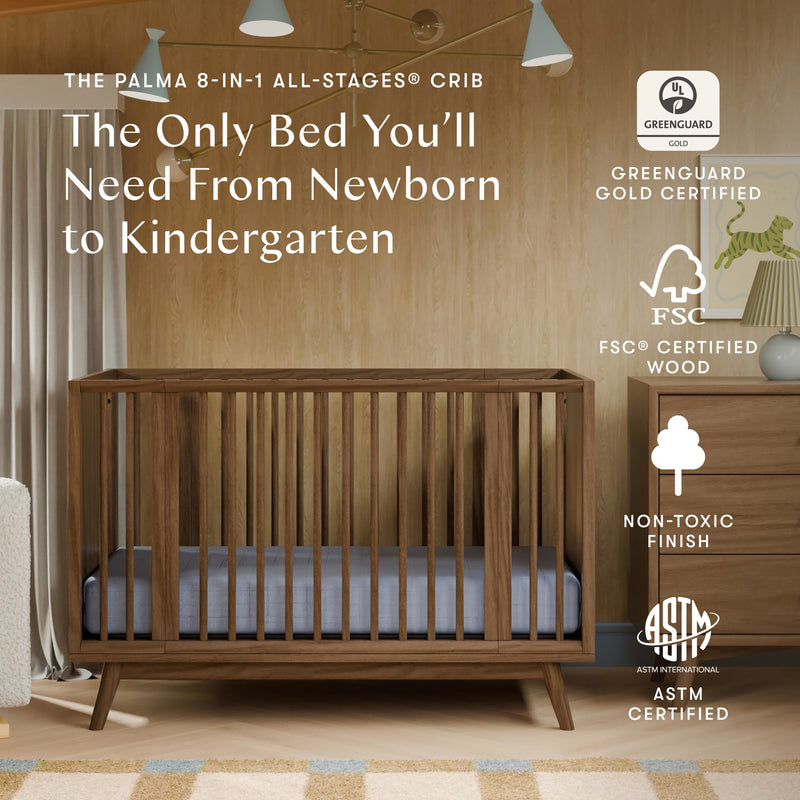 Load image into Gallery viewer, Babyletto Palma 8-in-1 Convertible All-Stages Crib with Bassinet &amp; Toddler Bed Kits
