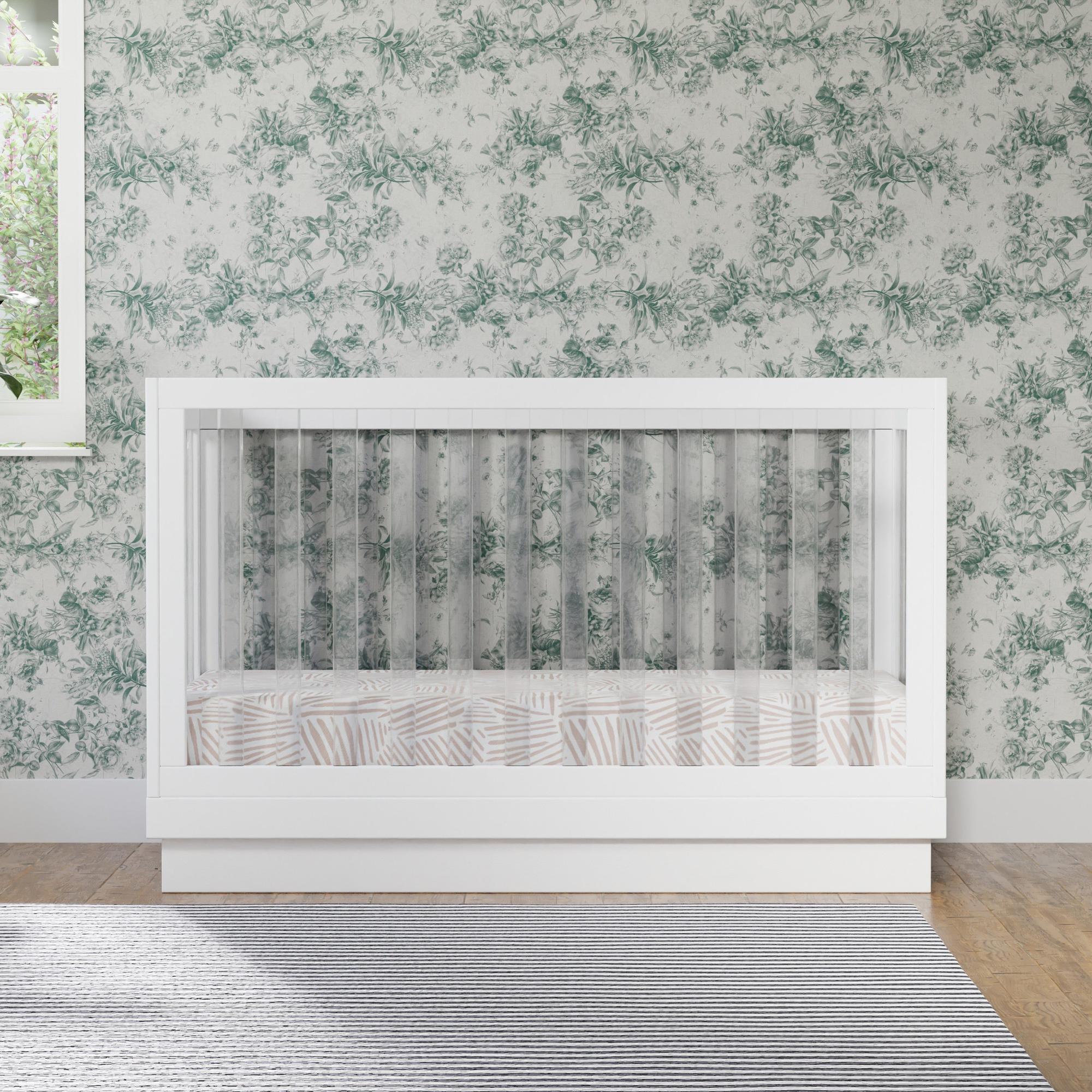 Babyletto Harlow Acrylic 3-in-1 Convertible Crib with Toddler Bed Conversion Kit