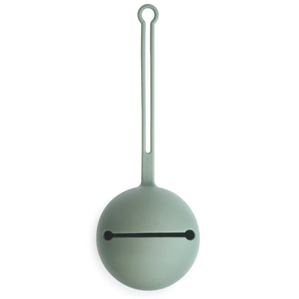 Mushie Silicone Pacifier Holder Case - Cambridge Blue
