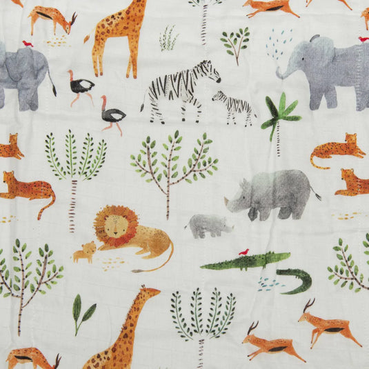 Loulou Lollipop Muslin Quilt Blanket - Safari Jungle