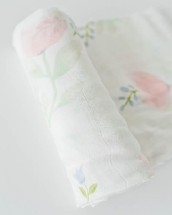 Little Unicorn Deluxe Muslin Single Swaddle - Pink Peony