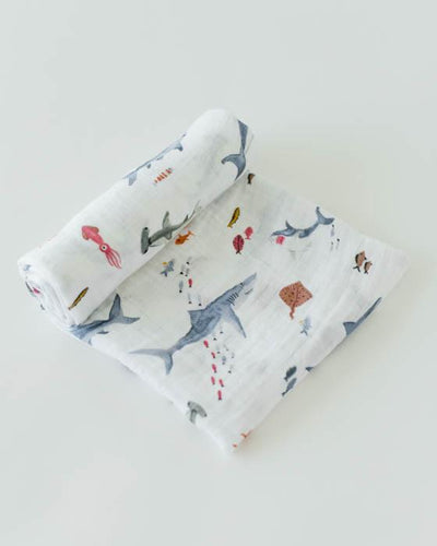 Little Unicorn Cotton Muslin Single Swaddle - Shark