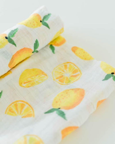 Little Unicorn Cotton Muslin Single Swaddle - Lemon