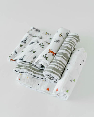 Little Unicorn Cotton Muslin Swaddle 3-Pack - Forest Friends