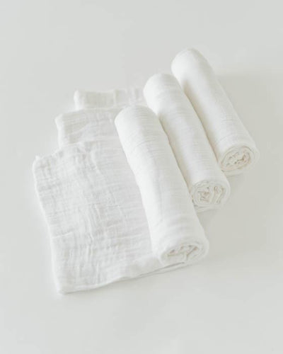 Little Unicorn Cotton Muslin Swaddle 3-Pack - White