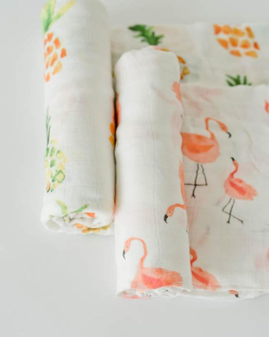 Little Unicorn Deluxe Muslin Swaddle Blanket Set - Pink Ladies