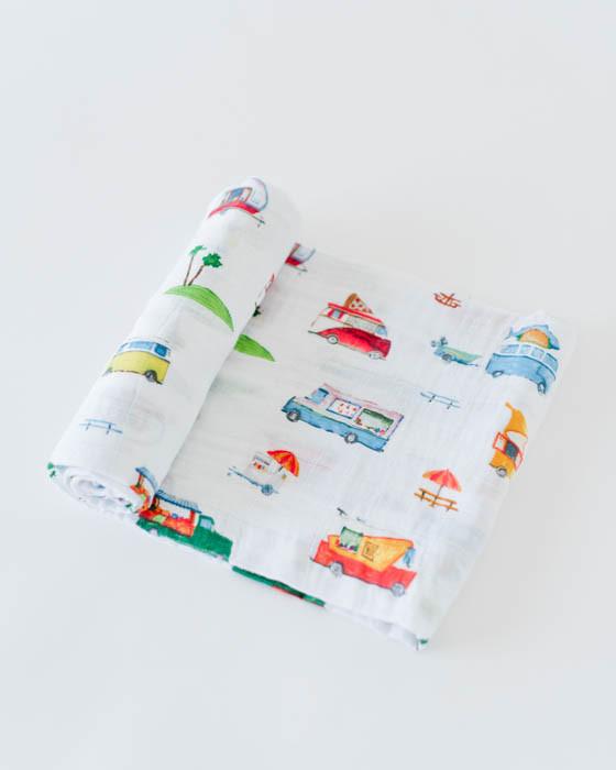 Load image into Gallery viewer, Little Unicorn Cotton Muslin Single Swaddle - Food Truck
