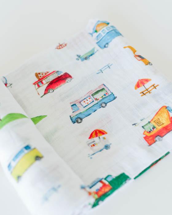 Load image into Gallery viewer, Little Unicorn Cotton Muslin Single Swaddle - Food Truck
