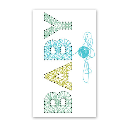 rock scissor paper enclosure card - blue string baby