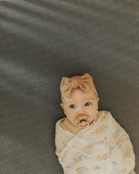 Little Unicorn Deluxe Muslin Single Swaddle Blanket  - Rainbows and Raindrops