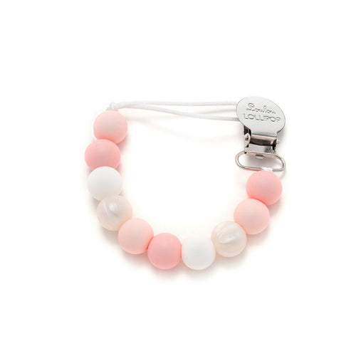 LouLou Lollipop Lolli Silicone Pacifier Clip in Baby Powder