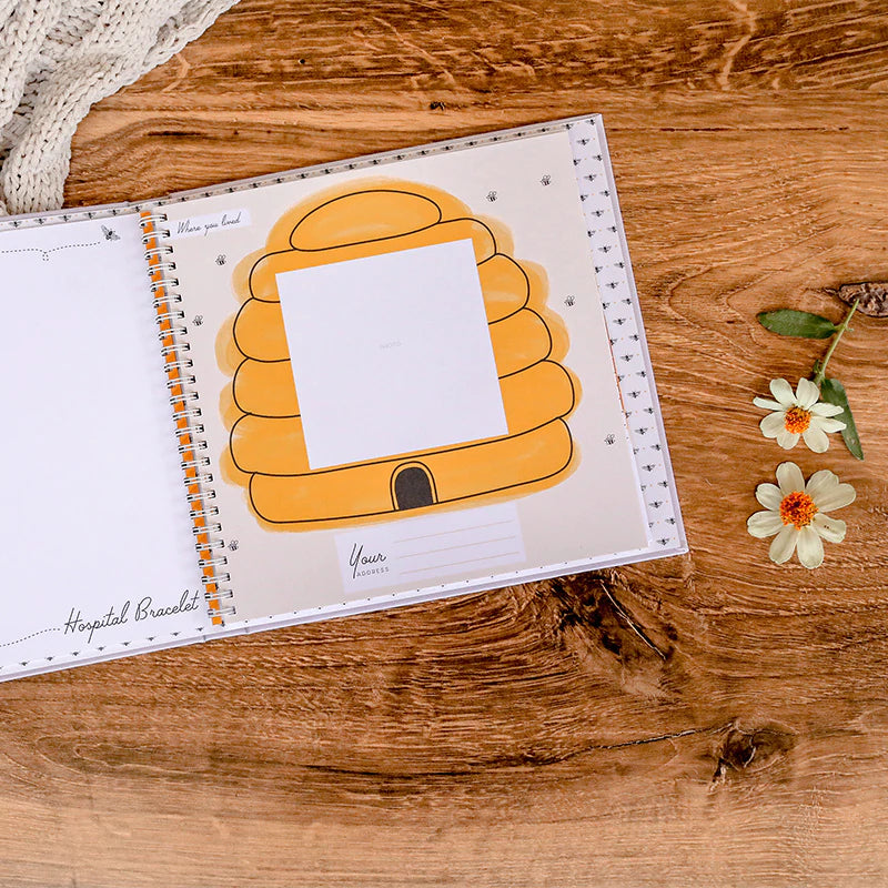 Load image into Gallery viewer, Lucy Darling Honey Bee Luxury Memory Baby Book
