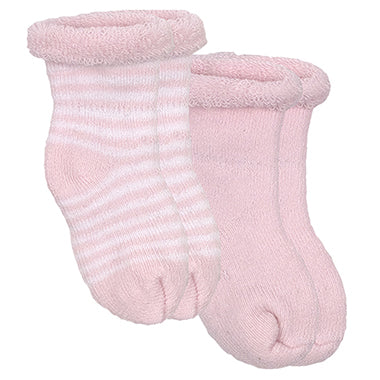 Kushies 2-Pack Terry Newborn Socks in Pink