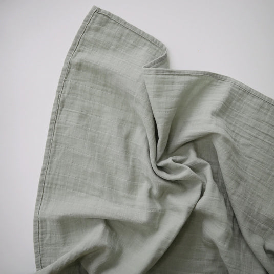 Mushie Muslin Swaddle Blanket Organic Cotton - Sage