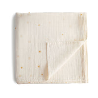 Mushie Muslin Swaddle Blanket Organic Cotton - Sun