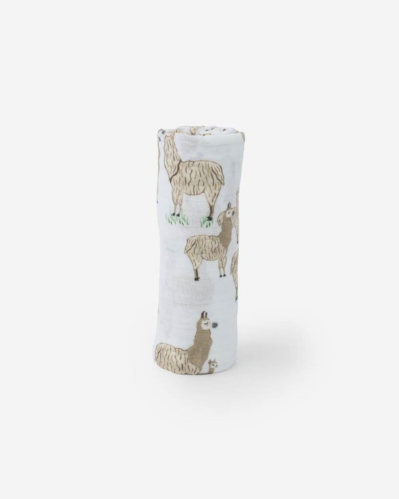 Load image into Gallery viewer, Little Unicorn Cotton Muslin Single Swaddle - Llama Llama
