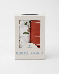 Little Unicorn Deluxe Muslin Swaddle Blanket Set - Safari Social