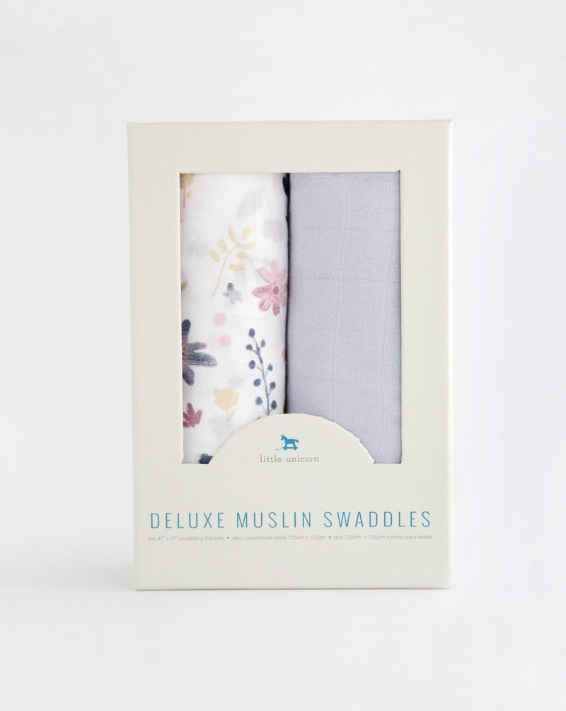 Load image into Gallery viewer, Little Unicorn Deluxe Muslin Swaddle Blanket Set - Fairy Garden 2
