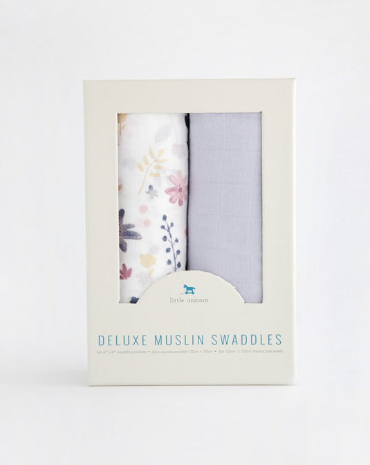 Little Unicorn Deluxe Muslin Swaddle Blanket Set - Fairy Garden 2