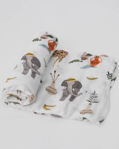 Little Unicorn Deluxe Muslin Single Swaddle - Safari Social