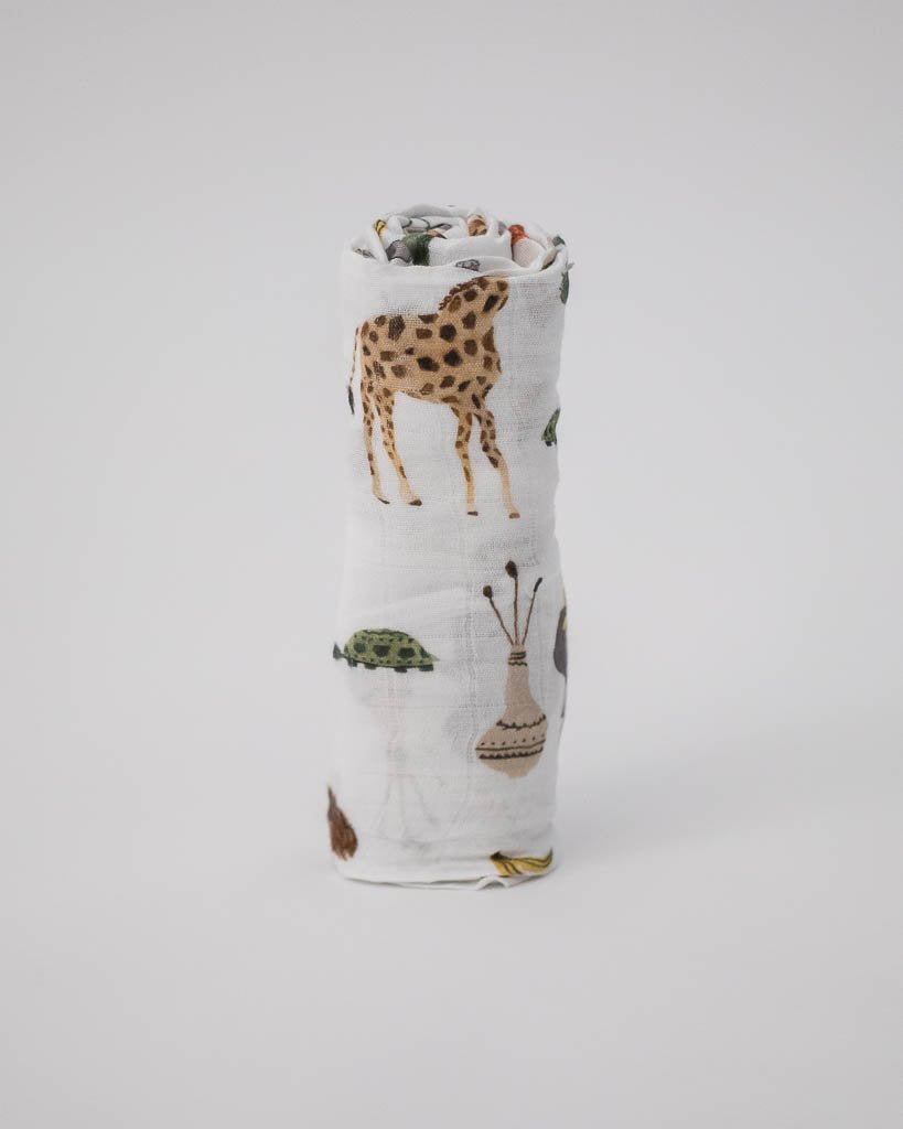 Little Unicorn Deluxe Muslin Single Swaddle - Safari Social