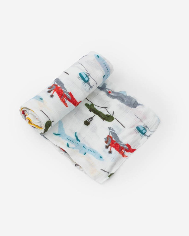 Load image into Gallery viewer, Little Unicorn Deluxe Muslin Single Swaddle  - Air Show
