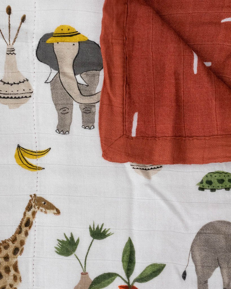 Load image into Gallery viewer, Little Unicorn Deluxe Muslin Quilt - Safari Social
