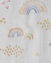 Little Unicorn Deluxe Muslin Quilt - Rainbows and Raindrops