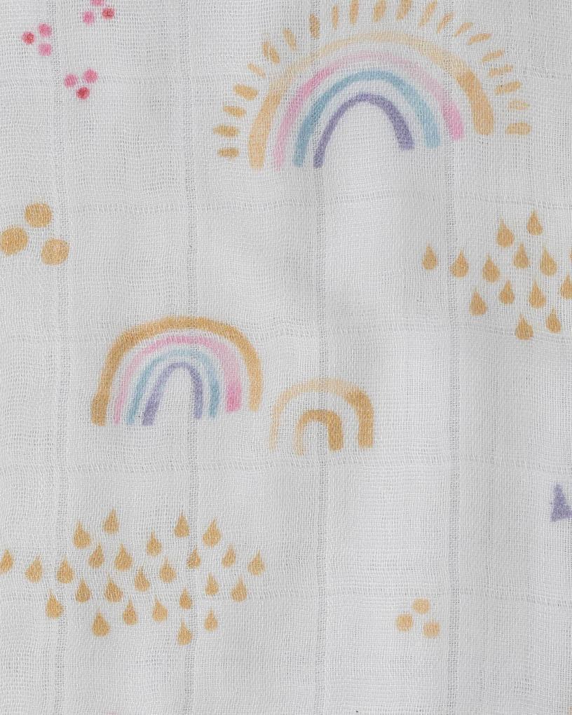 Little Unicorn Deluxe Muslin Quilt - Rainbows and Raindrops