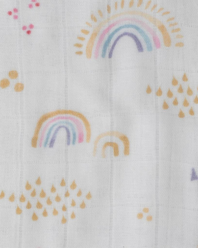 Load image into Gallery viewer, Little Unicorn Deluxe Muslin Quilt - Rainbows and Raindrops
