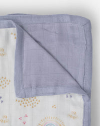 Little Unicorn Deluxe Muslin Quilt - Rainbows and Raindrops