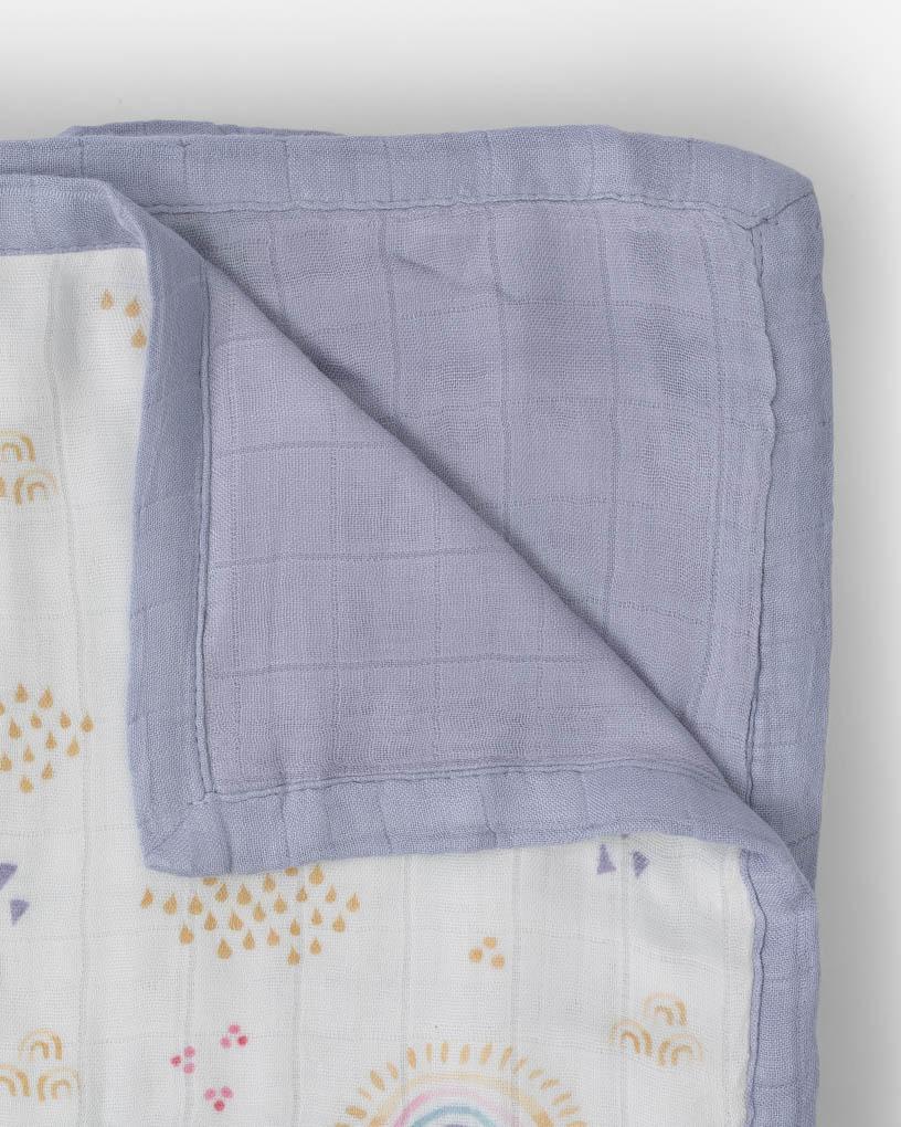 Little Unicorn Deluxe Muslin Quilt - Rainbows and Raindrops