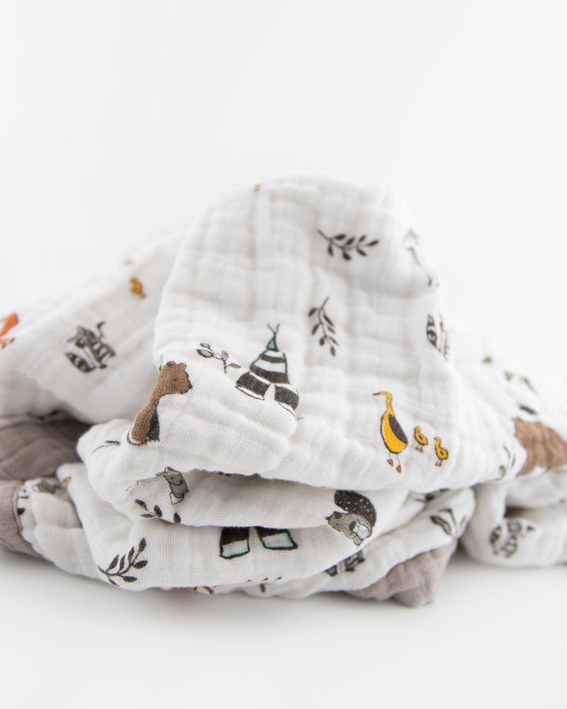 Load image into Gallery viewer, Little Unicorn Cotton Muslin Baby Blanket - Forest Friends
