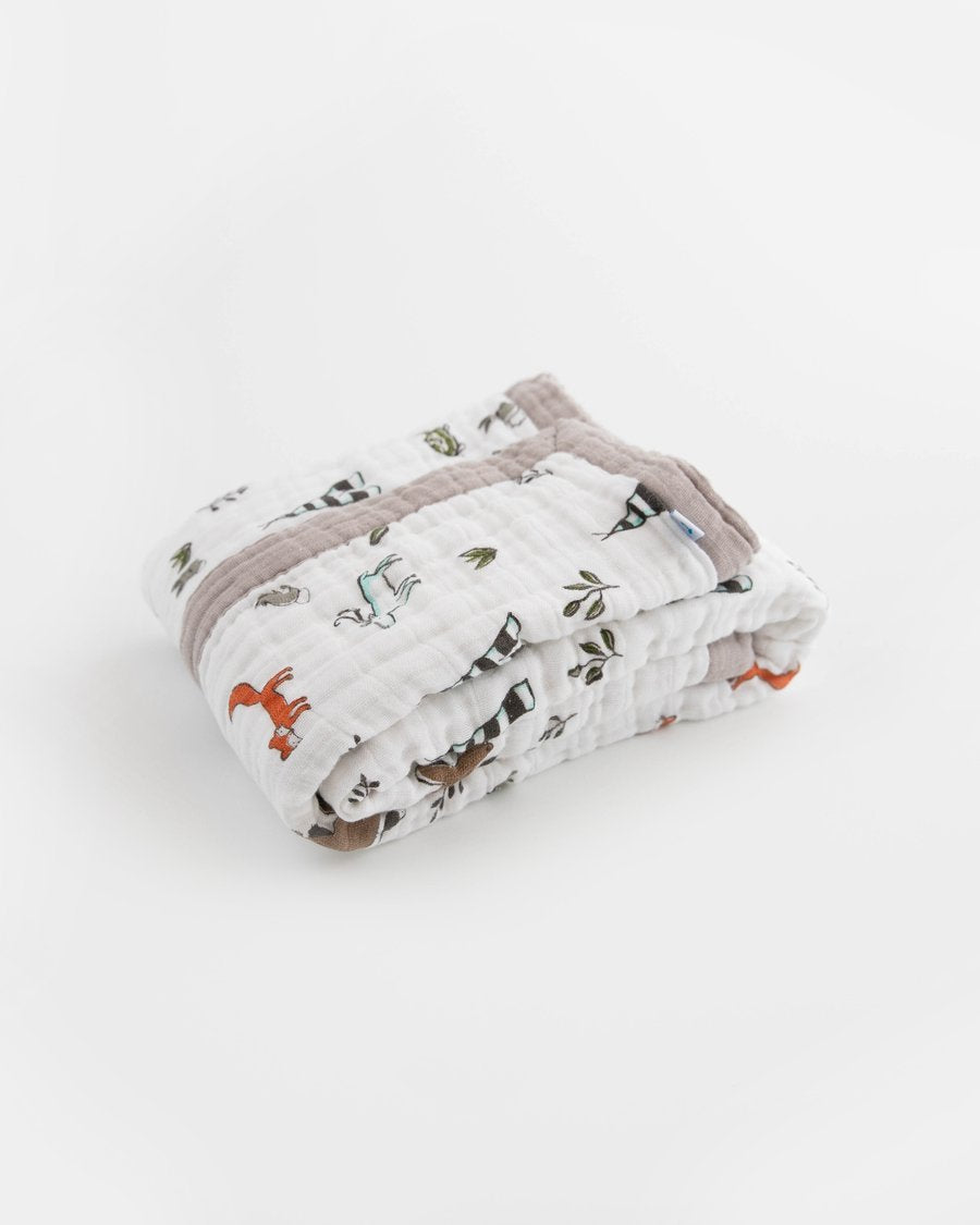 Little Unicorn Cotton Muslin Baby Blanket - Forest Friends