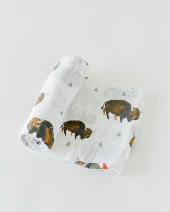 Little Unicorn Cotton Muslin Single Swaddle - Bison