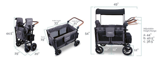 wonderfold wagon w4 luxe quad stroller wagon Wonderfold W4 Luxe Quad Stroller Wagon (4 Seater) – Babinski's Baby
