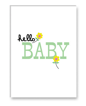 rock scissor paper card - hello baby