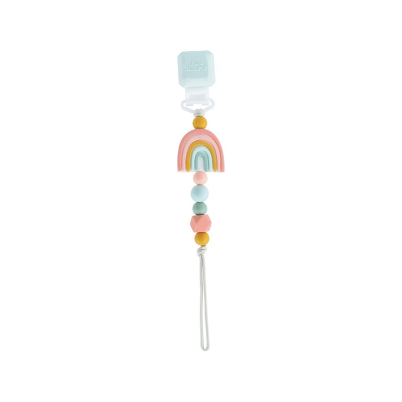 Load image into Gallery viewer, LouLou Lollipop Darling Silicone Pacifier Clip in Rainbow
