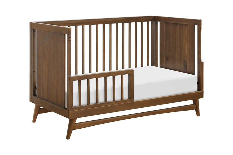 Load image into Gallery viewer, Babyletto Peggy 3-in-1 Convertible Crib in Natural Walnut with Toddler Bed Conversion Kit

