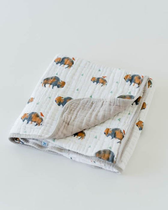 Little Unicorn Cotton Muslin Quilt - Bison