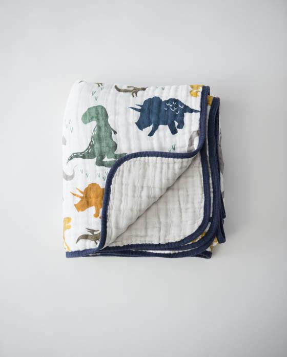 Little Unicorn Cotton Muslin Quilt - Dino Friends