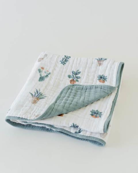 Little Unicorn Cotton Muslin Quilt in Prickle Pots