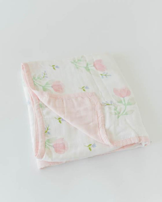 Little Unicorn Deluxe Muslin Quilt - Pink Peony