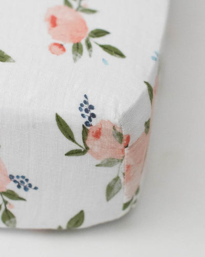 Little Unicorn Cotton Muslin Crib Sheet - Watercolor Roses