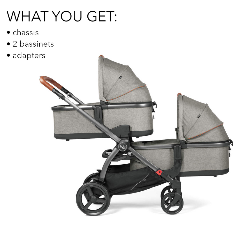 Load image into Gallery viewer, Agio by Peg Perego Z4 Twin Stroller [2 Bassinets + Double Adaptor]
