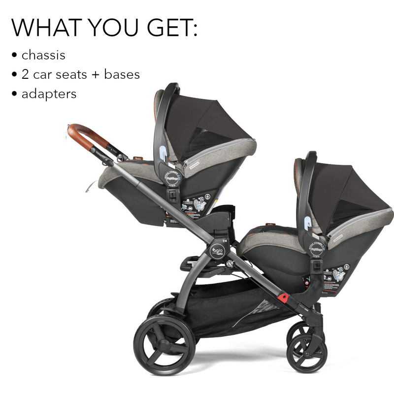 Load image into Gallery viewer, Agio by Peg Perego Z4 Twin Stroller [2 Car Seats + Adaptors]
