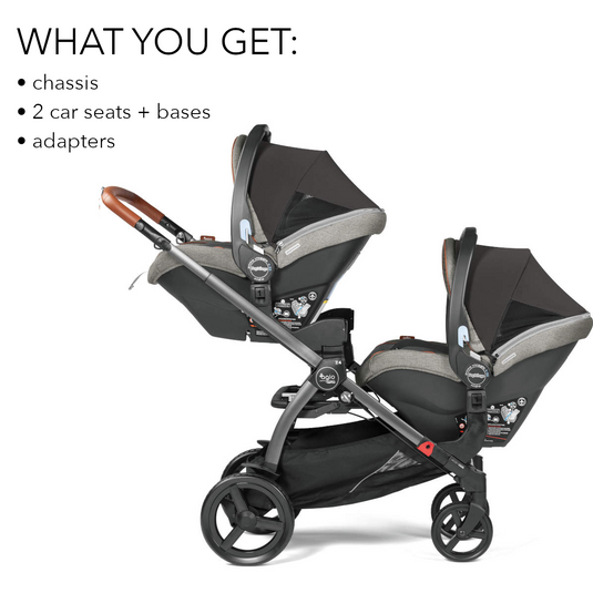 Agio by Peg Perego Z4 Twin Stroller [2 Car Seats + Adaptors] – Babinski's  Baby